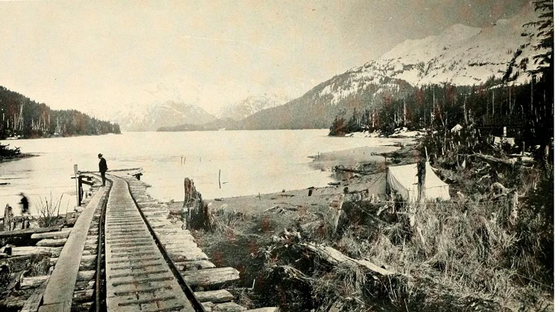Railroad construction Eyak Lake, Alaska Hegg.jpg