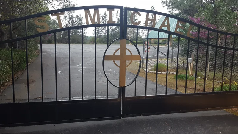 Saint Michael Catholic Mission in Shasta Lake California Gate.jpg