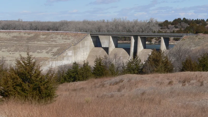 Medicine Creek dam spillway from DS.JPG