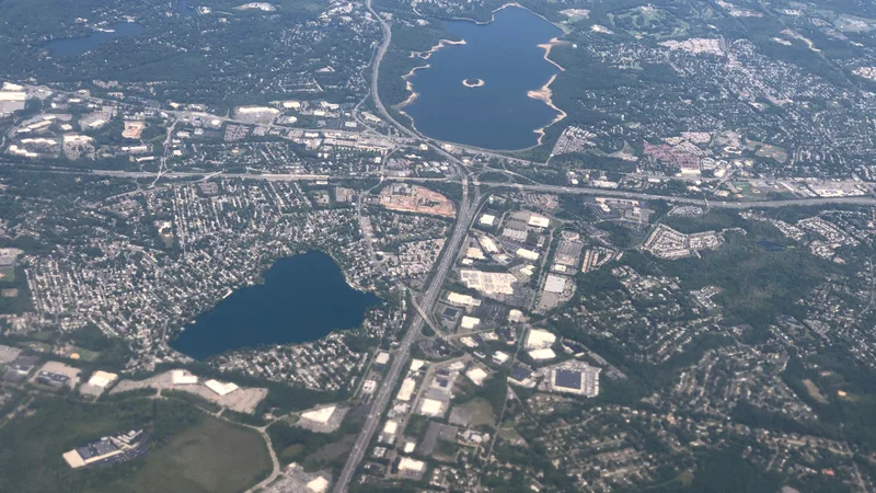 2022-09-09 17 17 33 UTC minus 4 View of the interchange of Interstate 80 and Interstate 287, Lake Parsippany and Boonton Reservoir within the municipalities of Parsippany-Troy Hills, Mountain Lakes and Boonton in Morris County, New Jersey.jpg