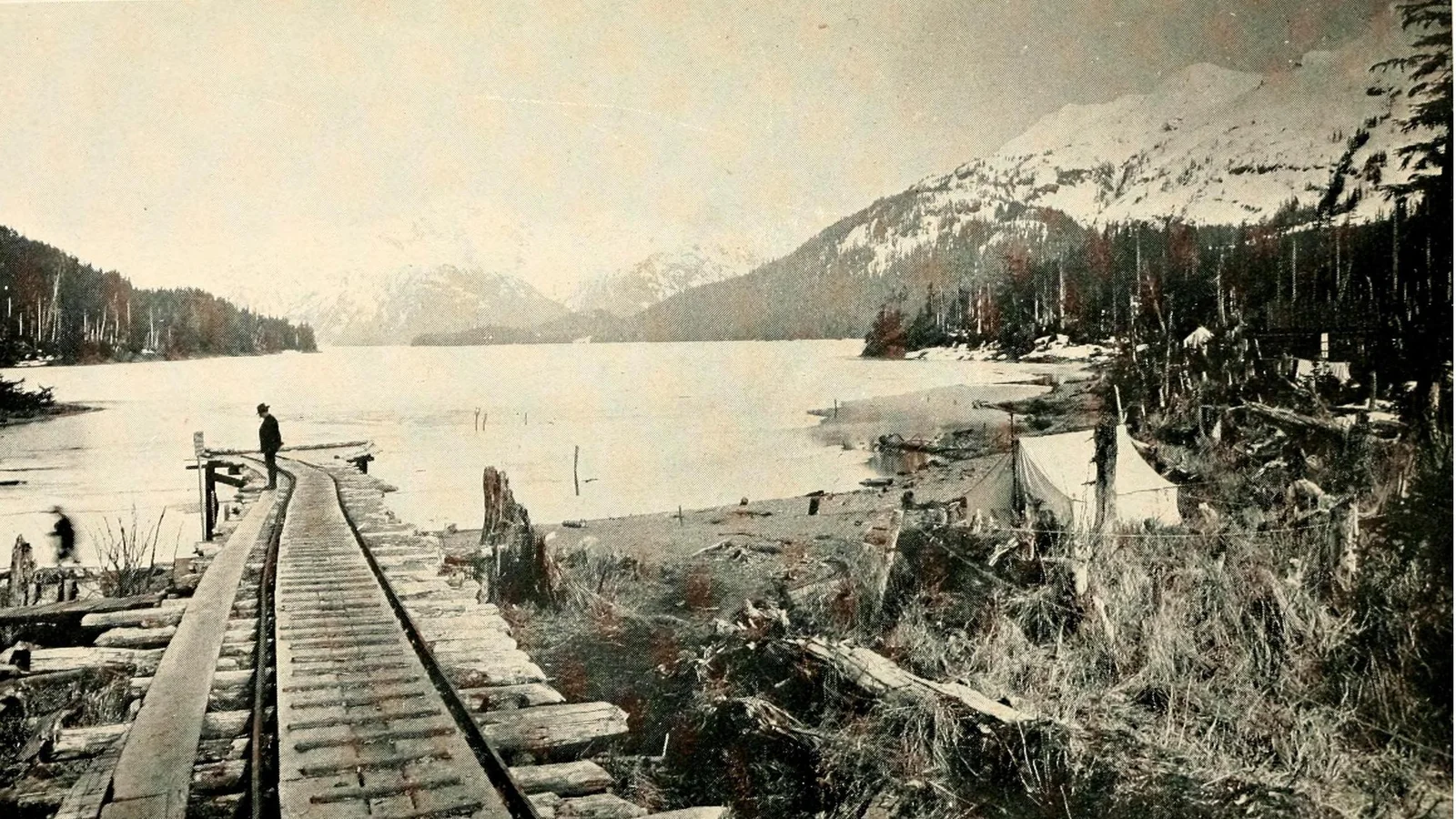 Railroad construction Eyak Lake, Alaska Hegg.jpg