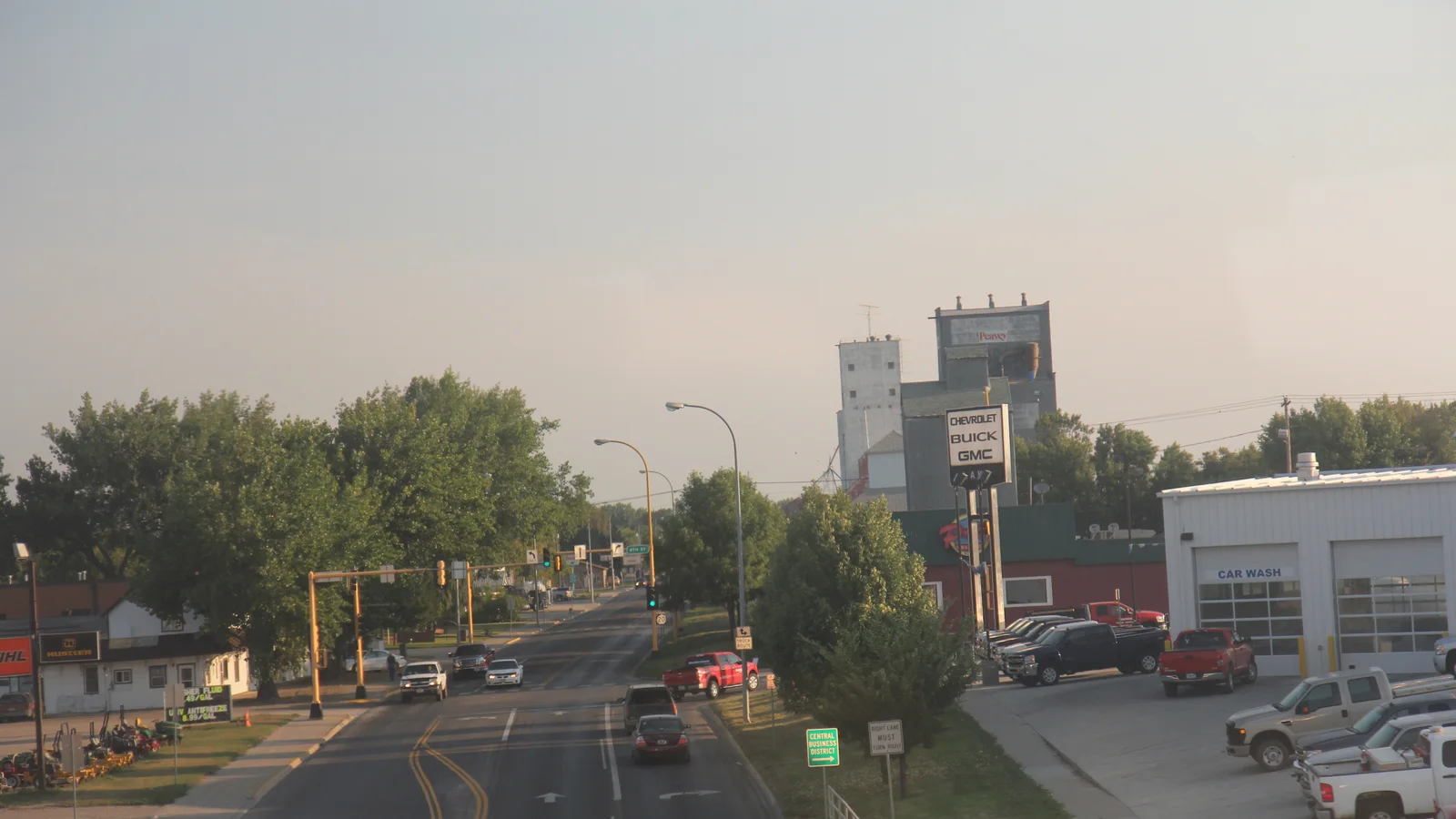 North Dakota Highway 20 in Devils Lake from train track.jpg