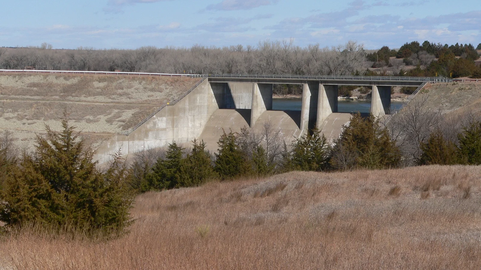 Medicine Creek dam spillway from DS.JPG