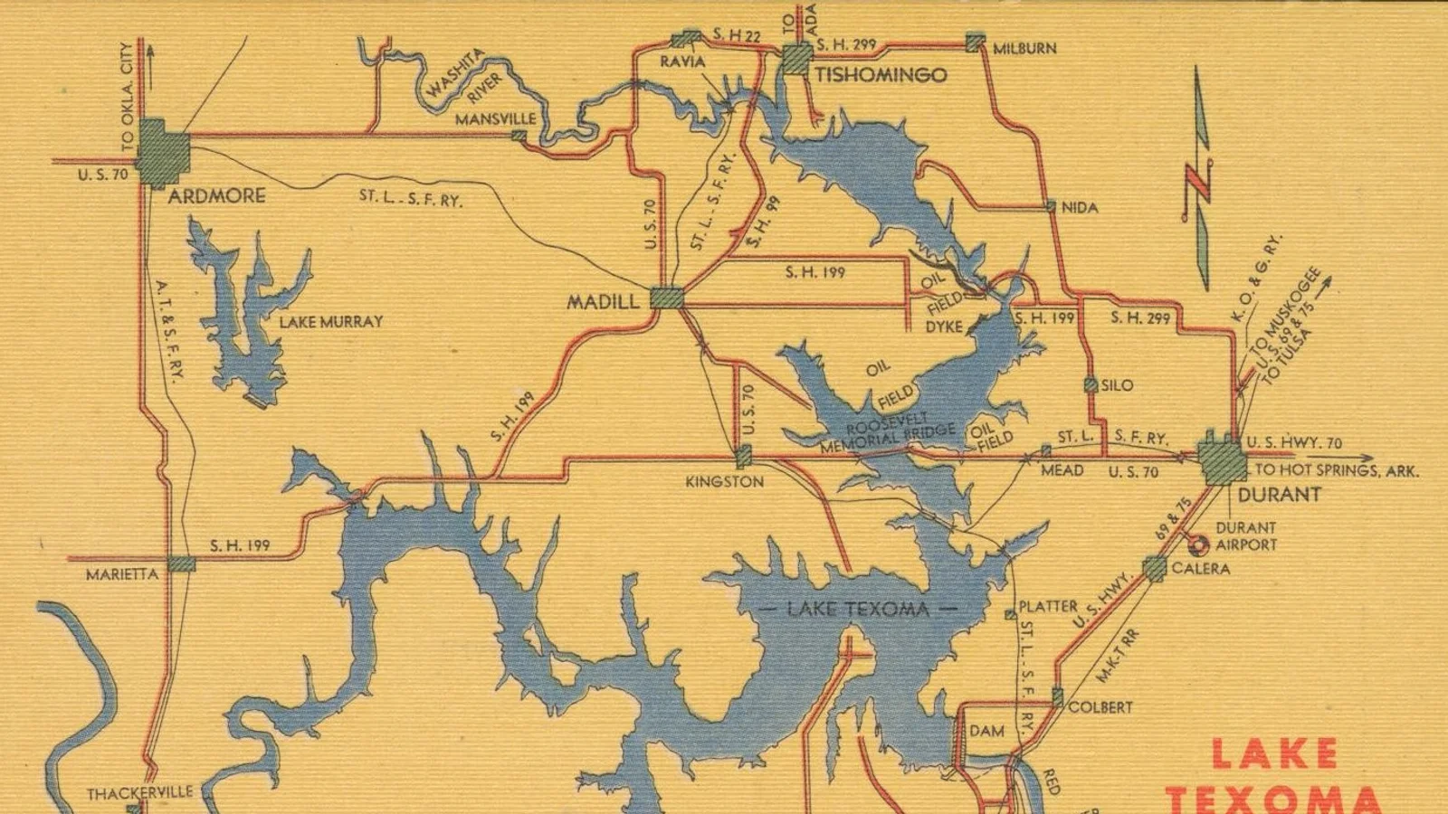 Lake Texoma from the Oklahoma side near Denison Dam.