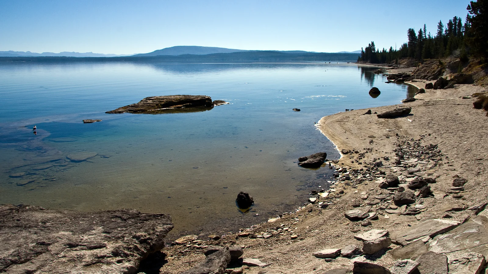 Yellowstone Lake from Lake Butte Overlook.